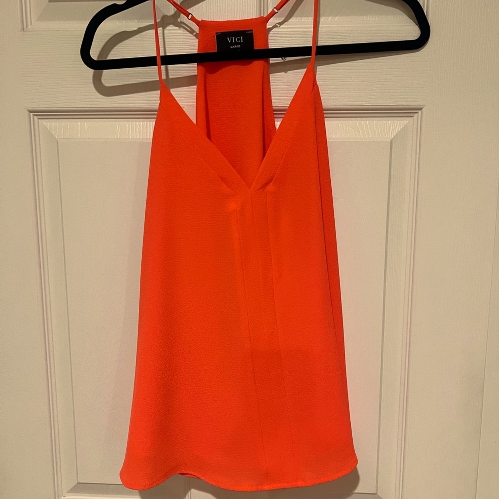 Vici Orange Racer Back Top NWOT